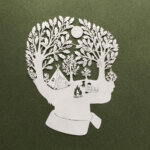 Gorgeous papercuts of people silhouettes fused with natural landscapes by Kanako Abe