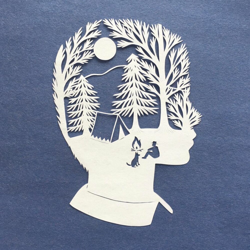 Gorgeous Papercuts Of People Silhouettes Fused With Natural Landscapes By Kanako Abe 9