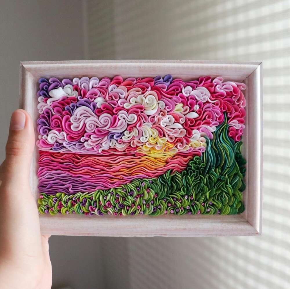 Petals Impressionism Stunning Air Dry Polymer Clay Panels Of Floral Landscapes By Alisa Laryushkina 10