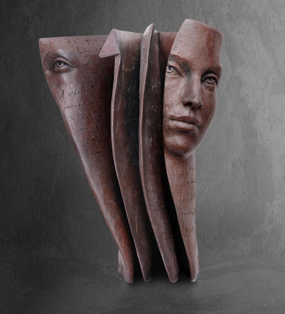 Stunningly Surreal Sculptures Of Human Faces Emerging From Book Pages By Paola Grizi 8