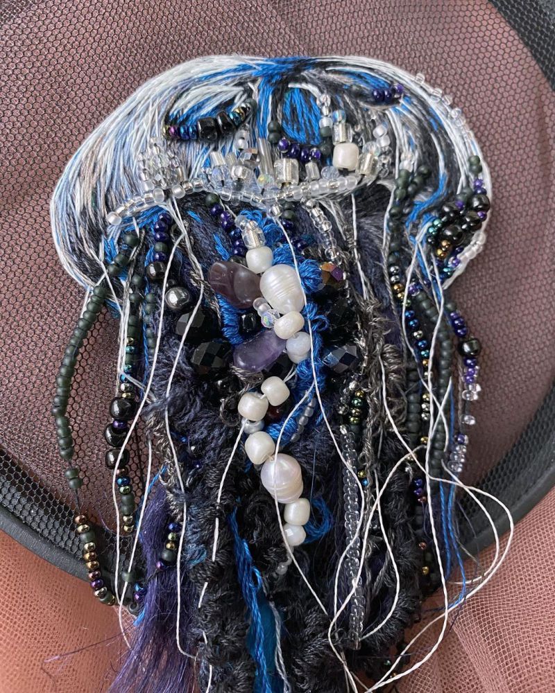 Gorgeous Jellyfish Embroidery Hoop Art By Yuliya Kucherenko 4