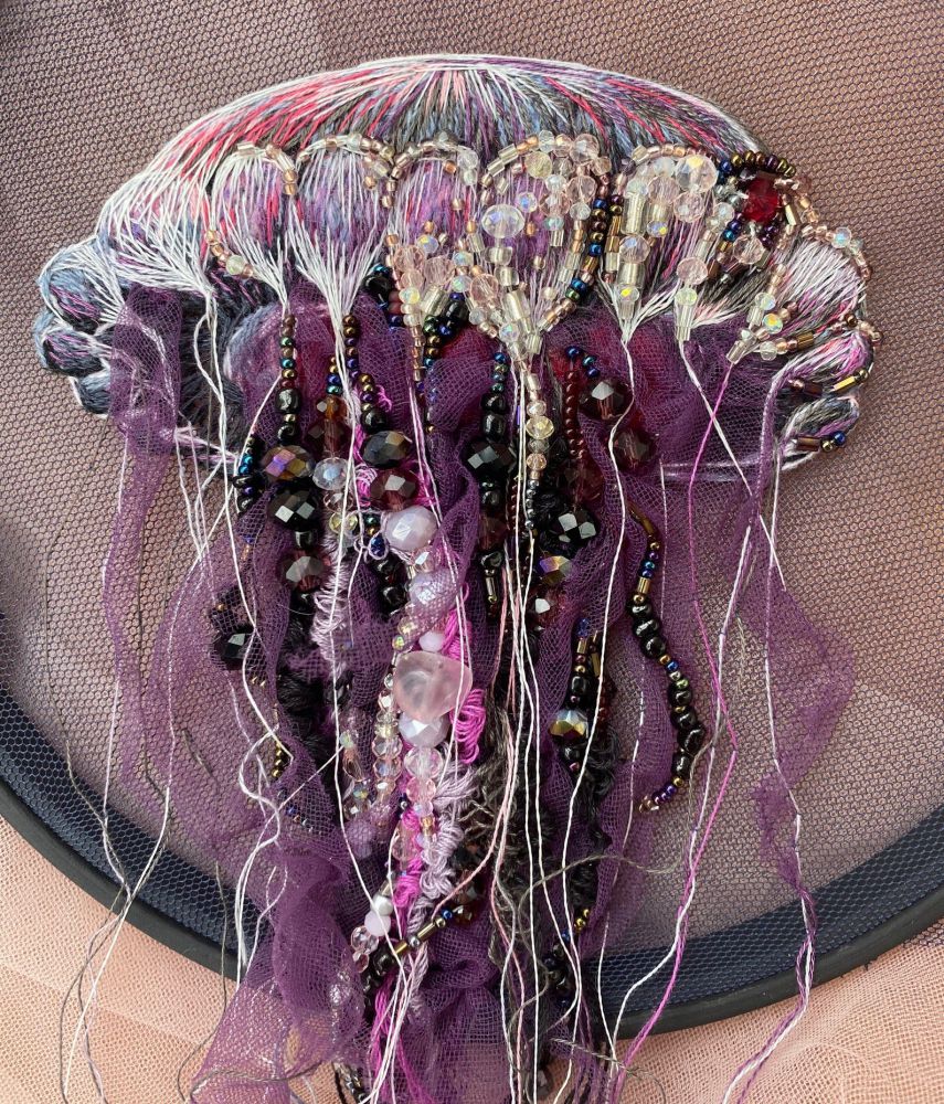 Gorgeous Jellyfish Embroidery Hoop Art By Yuliya Kucherenko 6