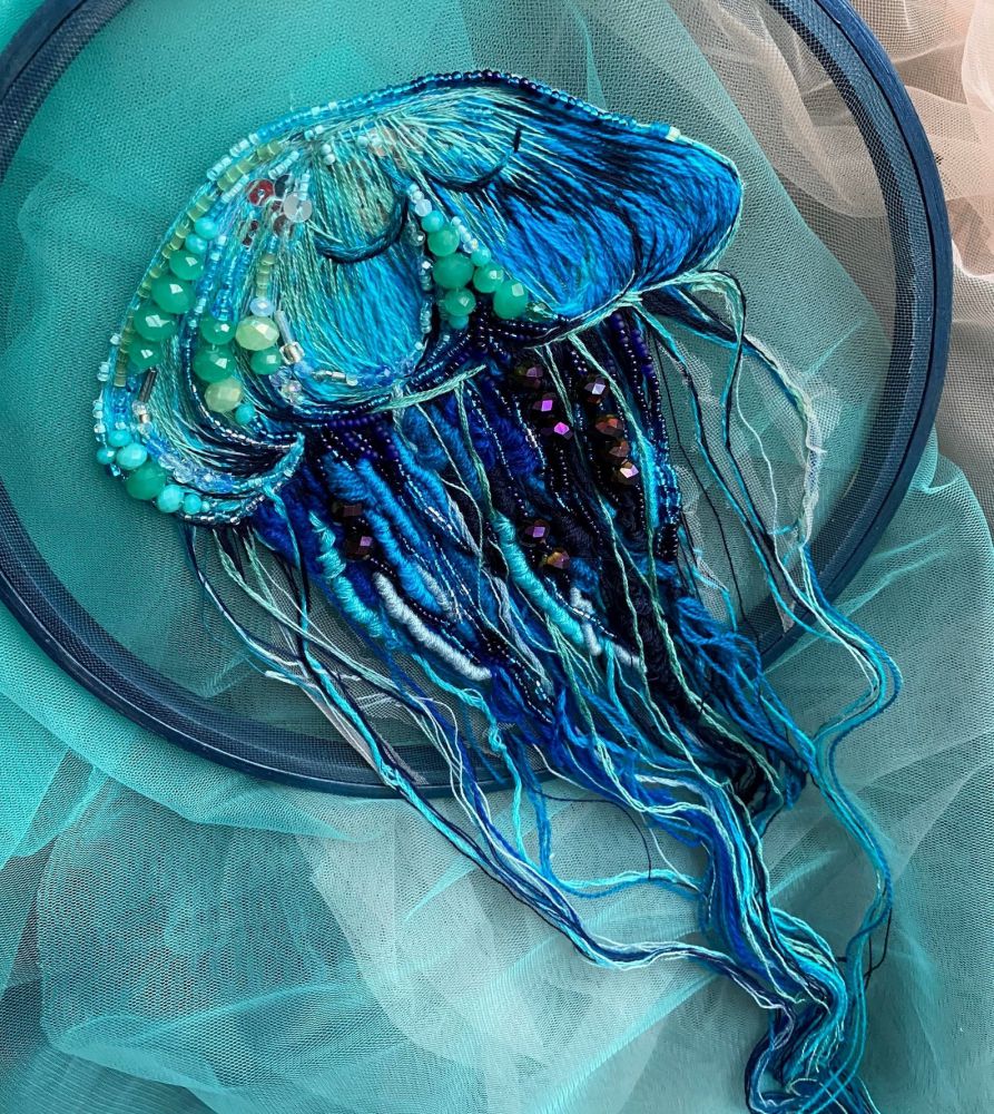 Gorgeous Jellyfish Embroidery Hoop Art By Yuliya Kucherenko 9