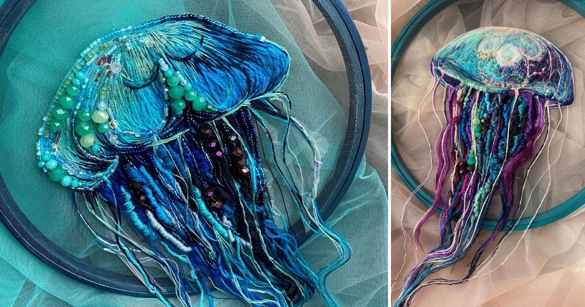 Stunning Jellyfish Sculpture  Handcrafted by The Bead Gallery