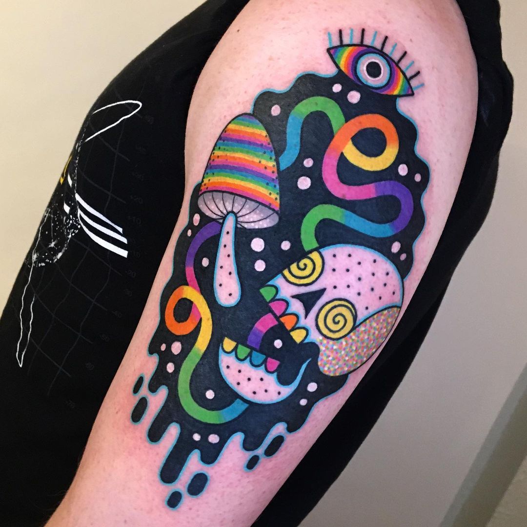 Multicolored Vintage Tattoos By Winston The Whale 2