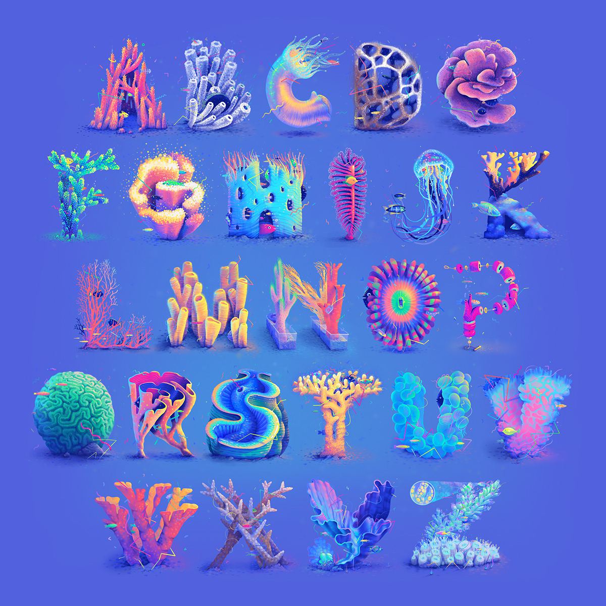 Speaking Coral Gorgeous Lush Coral Shaped Alphabet By Lena Vargas
