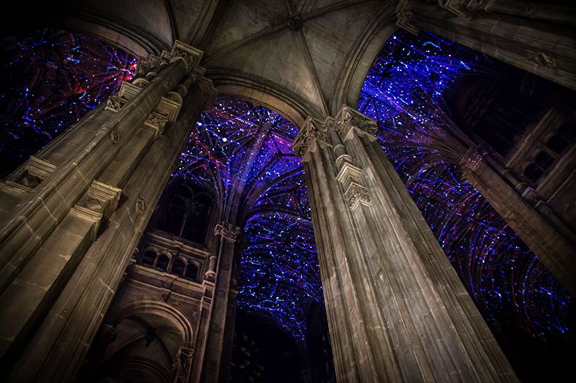 Voutes Celestes Amazing Virtual Reality Skies Projected Above A Parisian Church By Miguel Chevalier 1