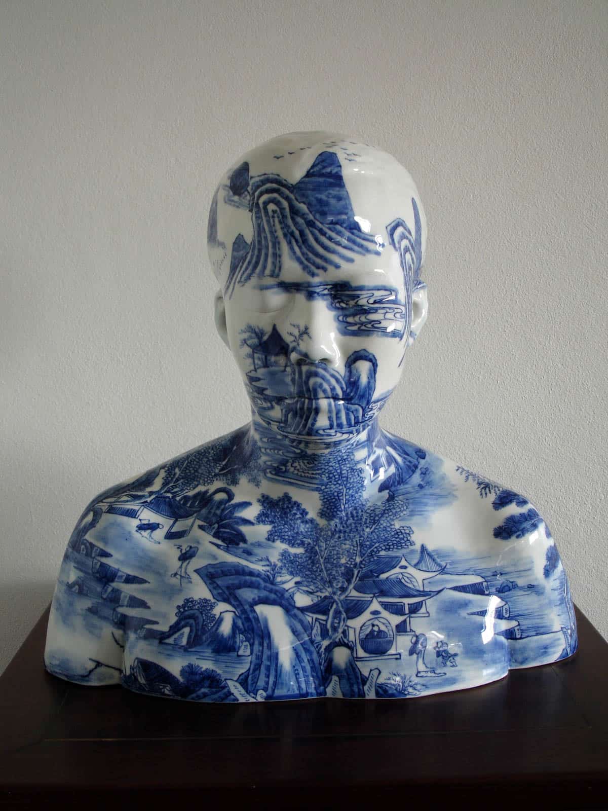 Porcelain Busts Patterned With Chinese Decorative Motifs By Ah Xian 1