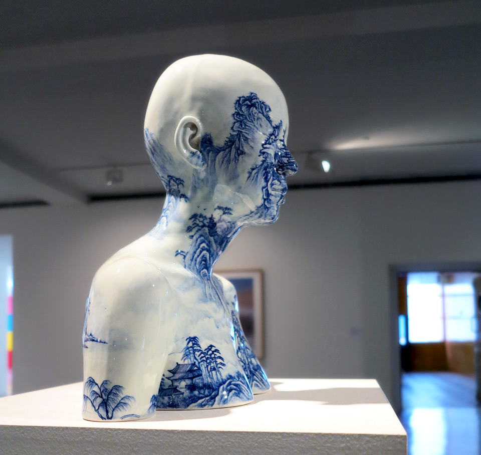 Porcelain Busts Patterned With Chinese Decorative Motifs By Ah Xian 5