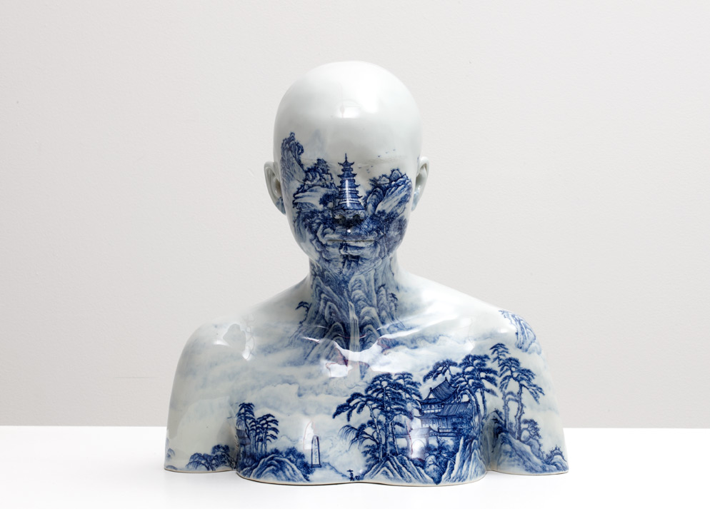 Porcelain Busts Patterned With Chinese Decorative Motifs By Ah Xian 8