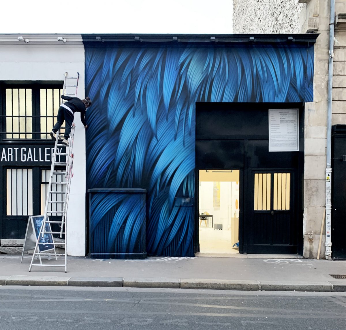 Vibrant Murals Of Colored Feathers By Adele Renault 8