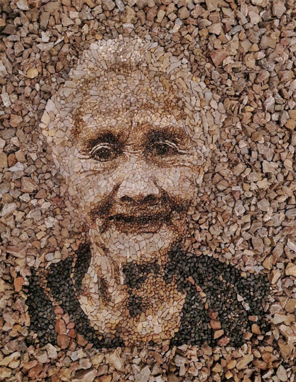 Extraordinary Mosaic Portraits Made With Pebbles By Justin Bateman 1