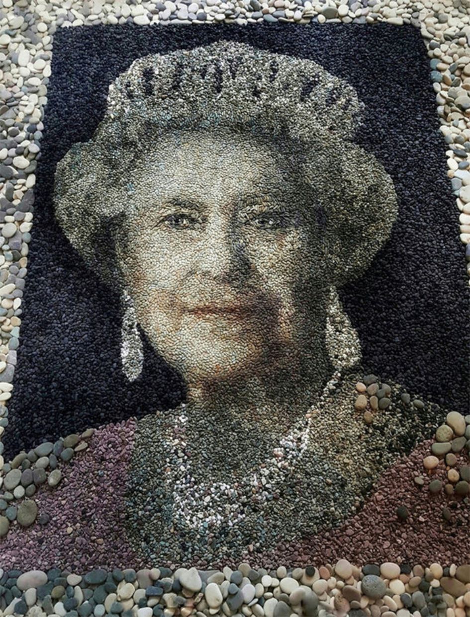 Extraordinary Mosaic Portraits Made With Pebbles By Justin Bateman 18