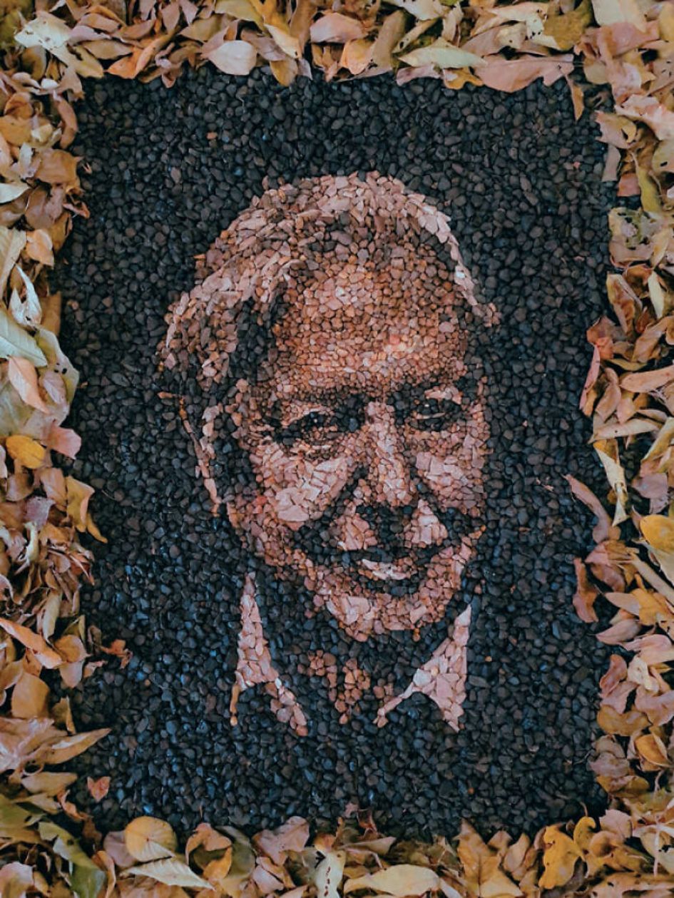 Extraordinary Mosaic Portraits Made With Pebbles By Justin Bateman 7