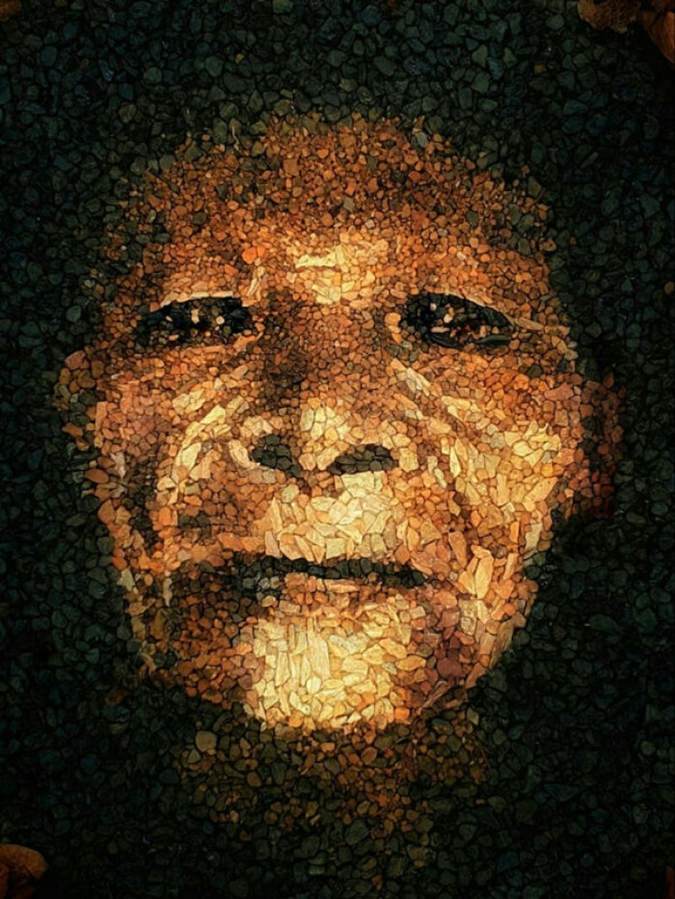 Extraordinary Mosaic Portraits Made With Pebbles By Justin Bateman 8