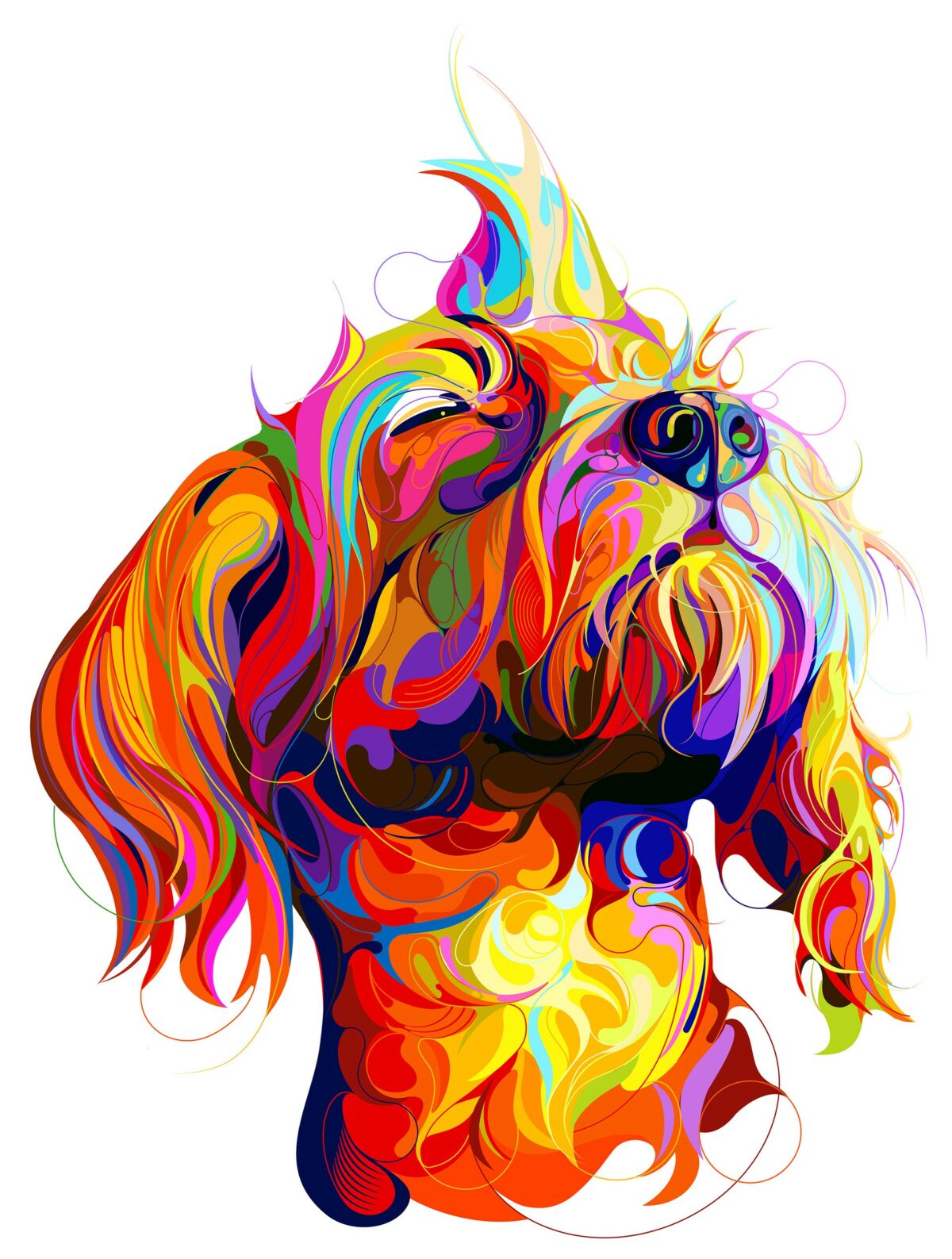 Kaleidoscopic Illustrations Of Expressive Dogs By Marina Okhromenko 10