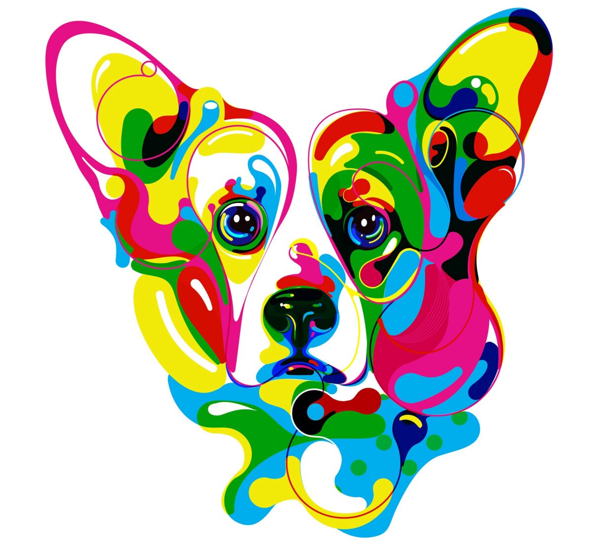 Kaleidoscopic Illustrations Of Expressive Dogs By Marina Okhromenko 9