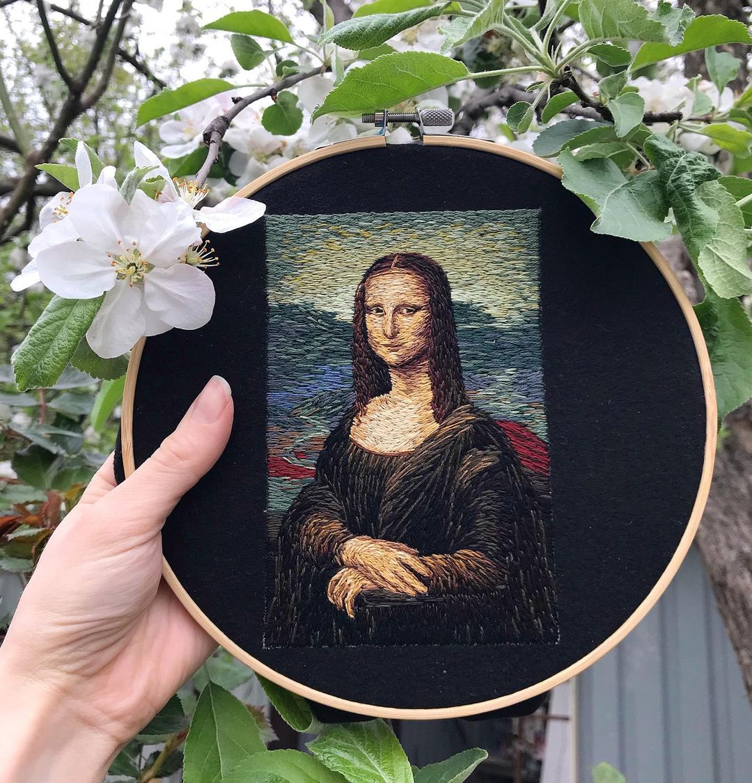 Minutely Embroidered Great Painters Masterpieces By Ira Kutsyna 3