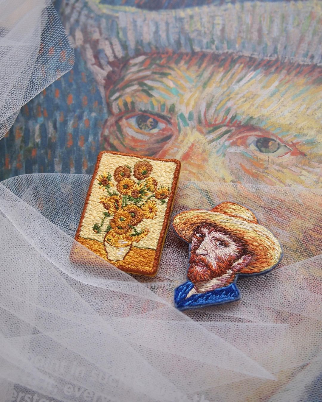 Minutely Embroidered Great Painters Masterpieces By Ira Kutsyna 6