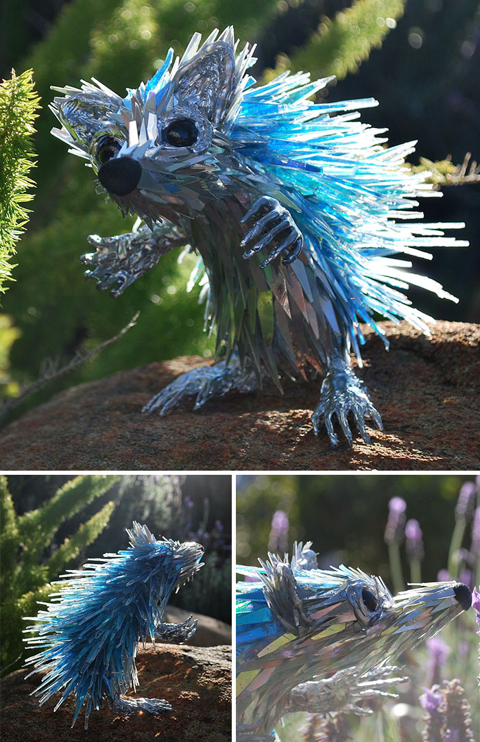 Old Cds Turned Into Fabulous Animal Sculptures By Sean E Avery 10