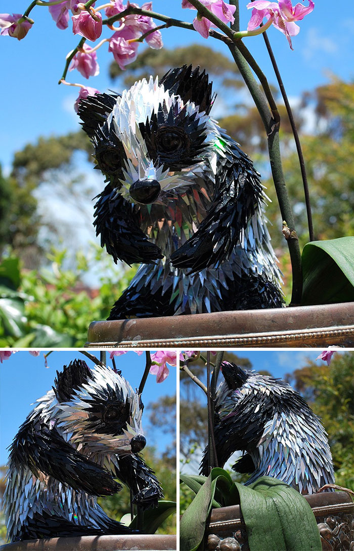 Old Cds Turned Into Fabulous Animal Sculptures By Sean E Avery 12