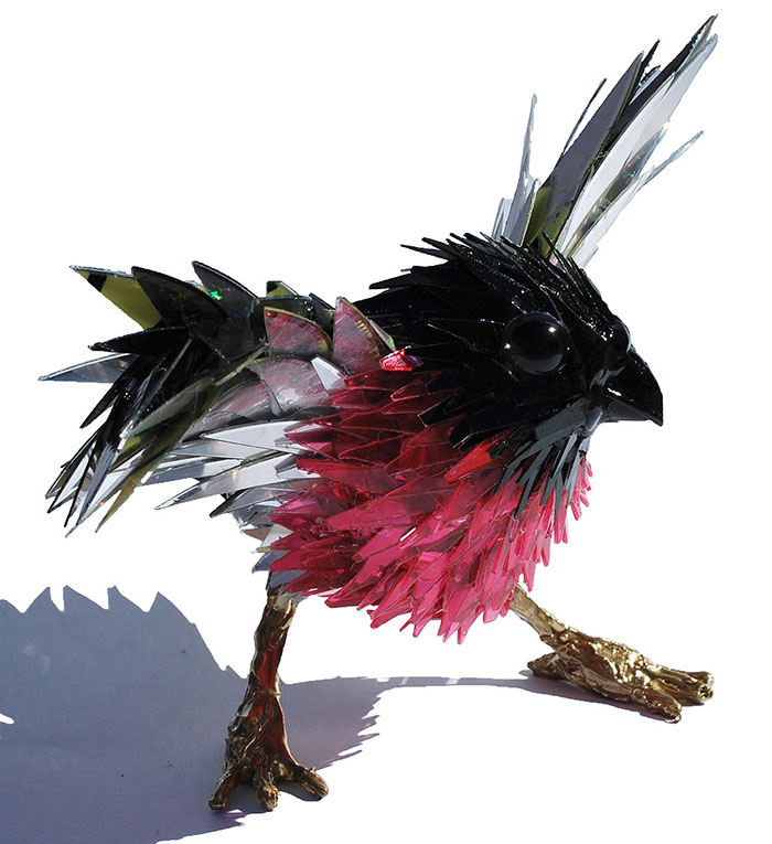 Old Cds Turned Into Fabulous Animal Sculptures By Sean E Avery 14