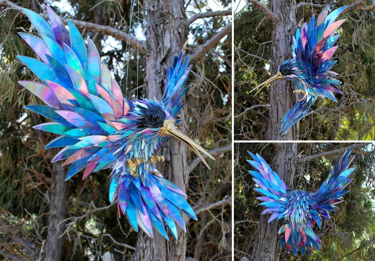 Old Cds Turned Into Fabulous Animal Sculptures By Sean E Avery 15