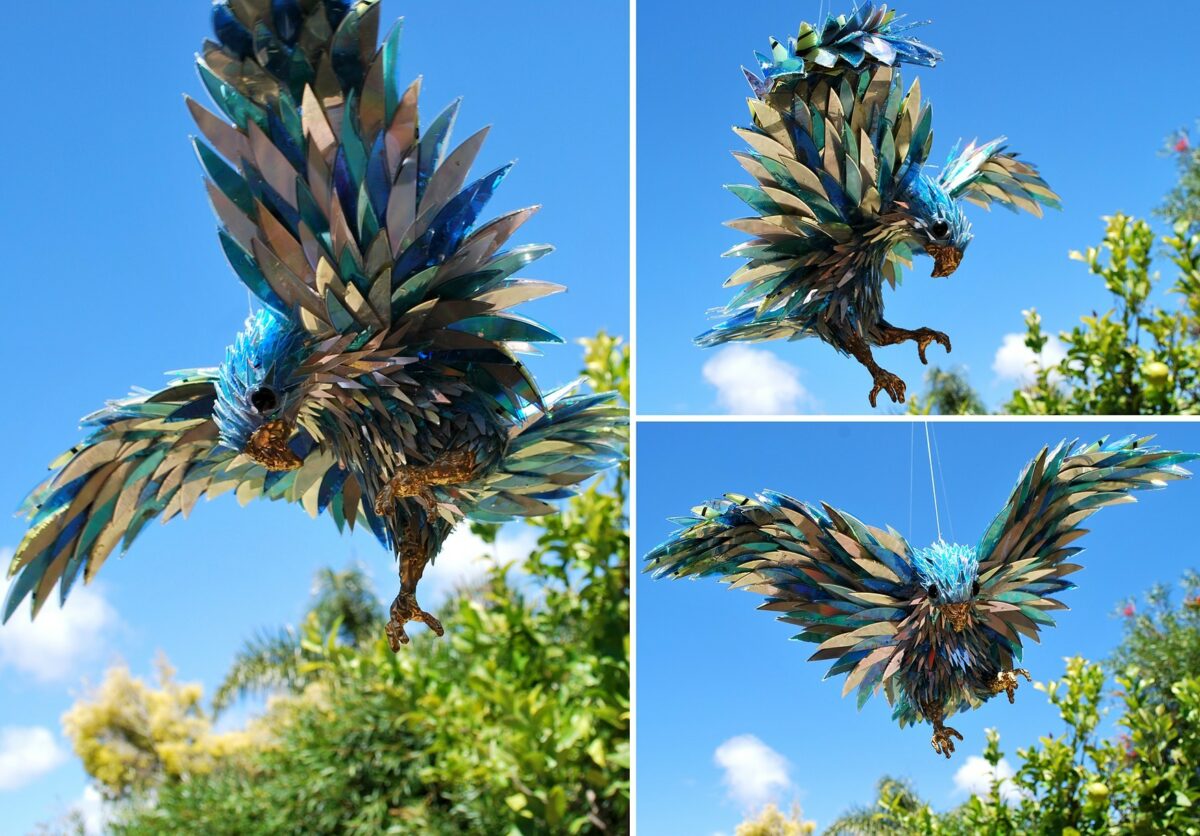 Old Cds Turned Into Fabulous Animal Sculptures By Sean E Avery 2