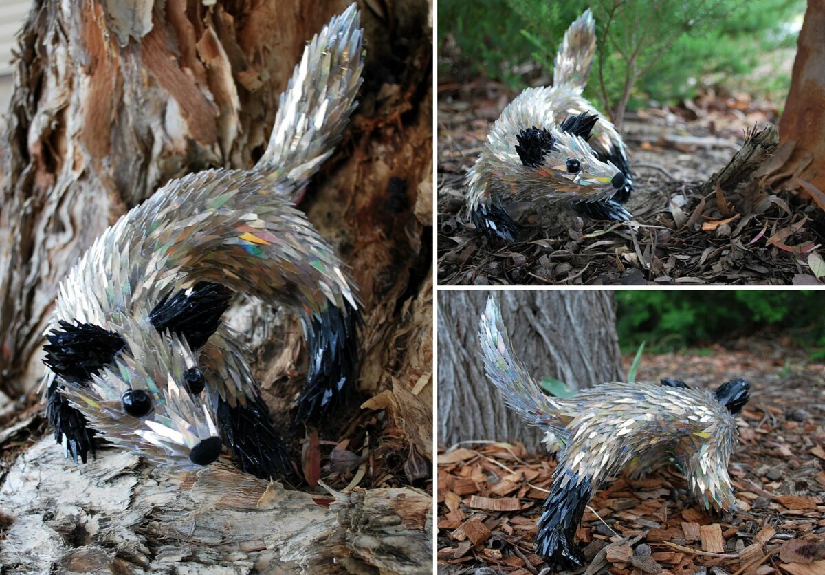 Old Cds Turned Into Fabulous Animal Sculptures By Sean E Avery 4
