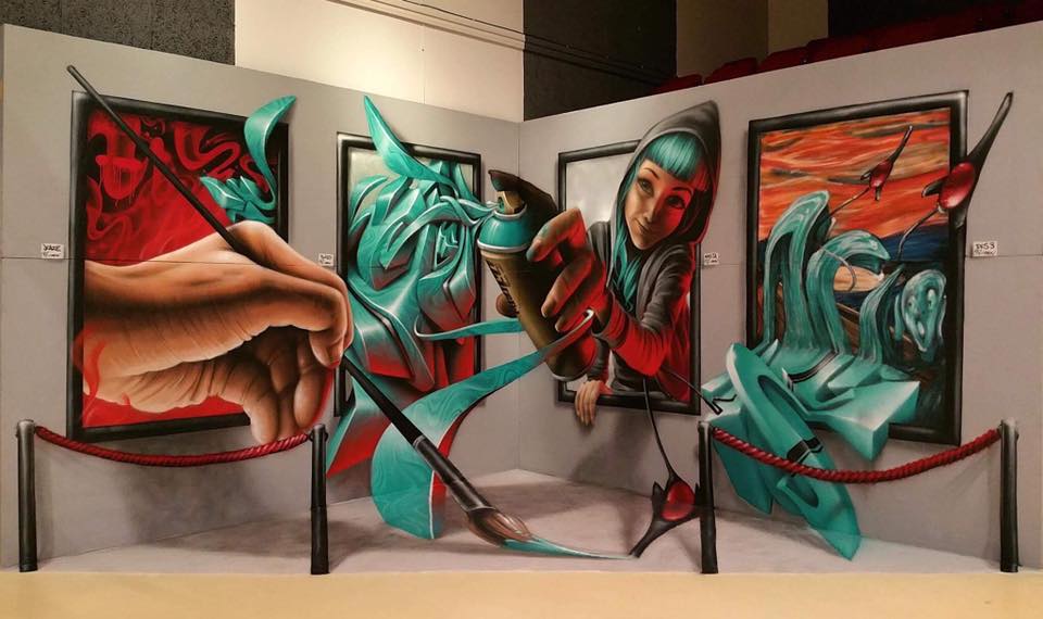 Amazing graffiti with three-dimensional optical illusion by Jeaze Oner 1