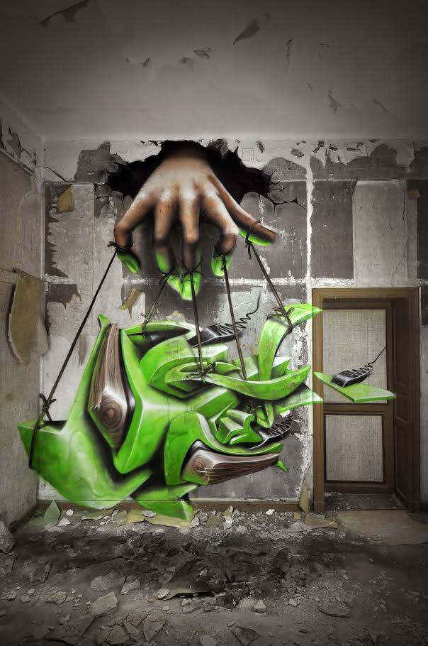 Amazing graffiti with three-dimensional optical illusion by Jeaze Oner 10