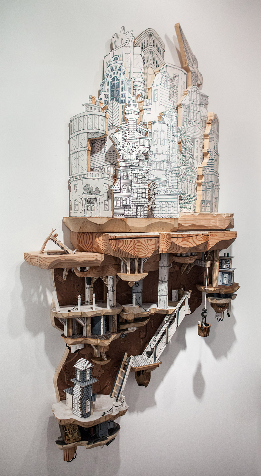 Extraordinary Cities Made From A Combination Of Drawings And Sculptures By Luke Osullivan 13