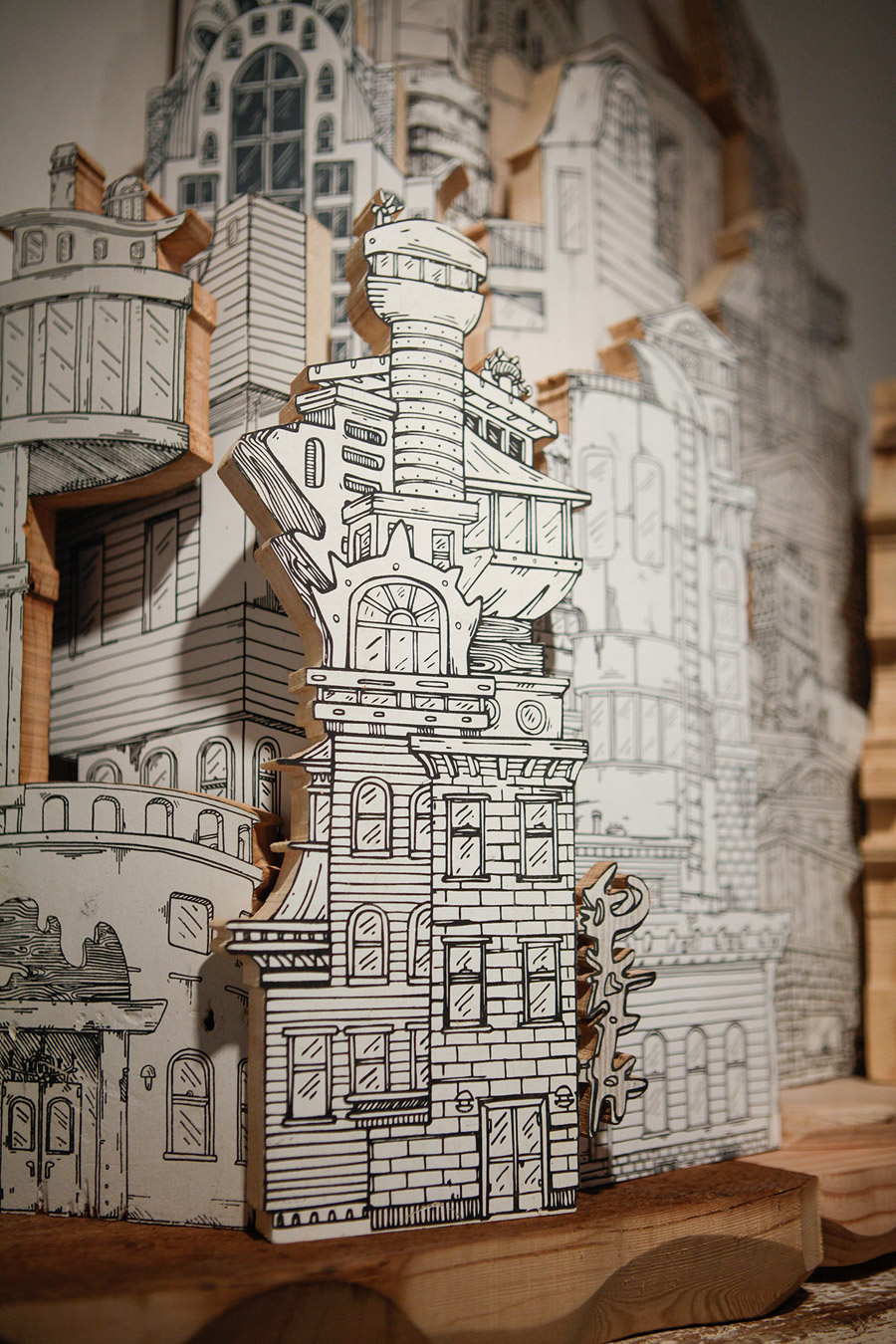 Extraordinary Cities Made From A Combination Of Drawings And Sculptures By Luke Osullivan 15