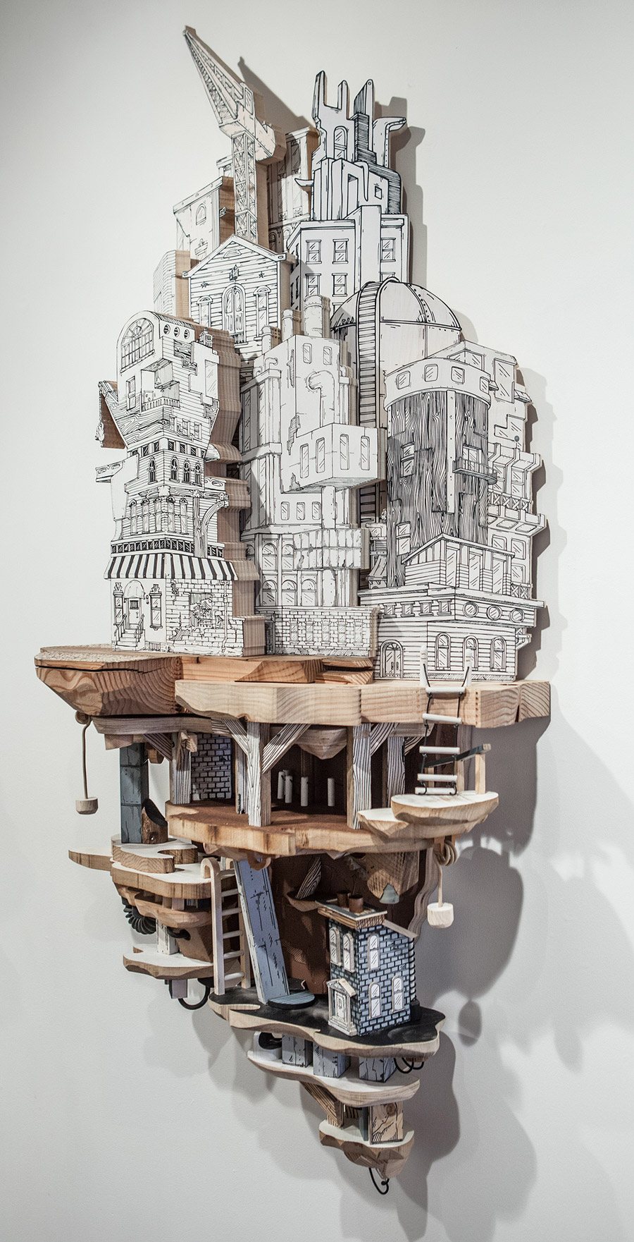 Extraordinary Cities Made From A Combination Of Drawings And Sculptures By Luke Osullivan 34