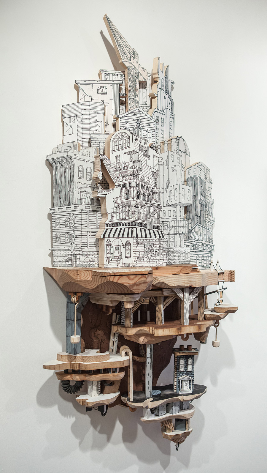Extraordinary Cities Made From A Combination Of Drawings And Sculptures By Luke Osullivan 42