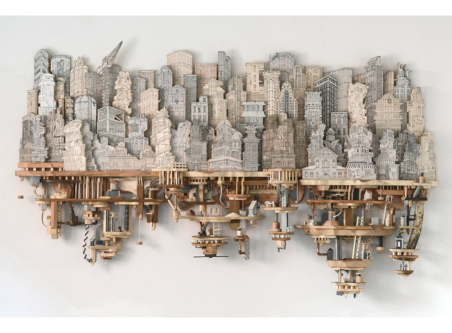 Extraordinary Cities Made From A Combination Of Drawings And Sculptures By Luke Osullivan 44