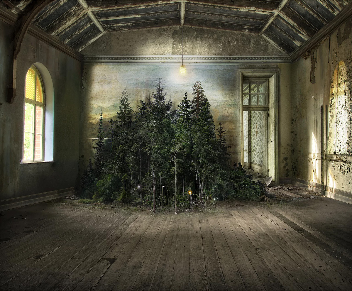 Fascinating Photomontages That Fuse Abandoned Places With Countryside Landscapes By Suzanne Moxhay 3
