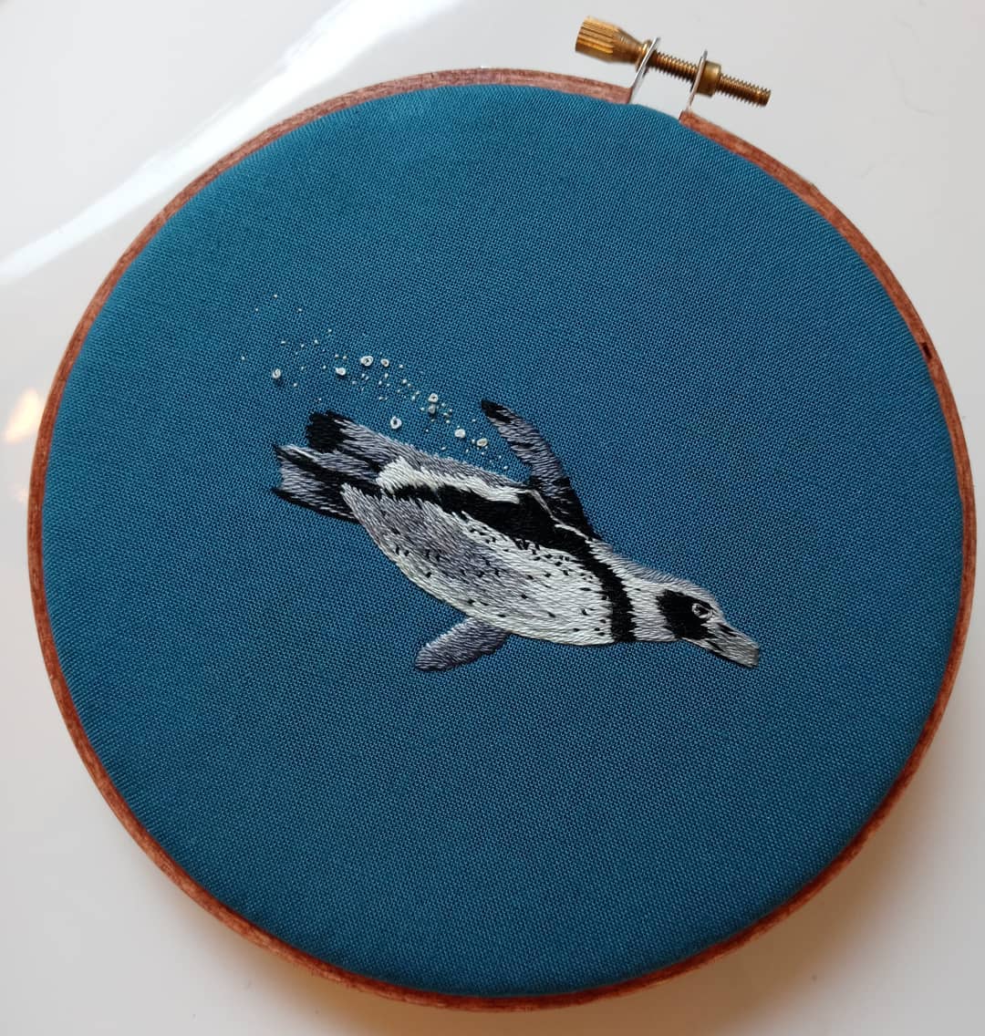 Gorgeous Embroideries Of Animals Plunging Into The Waters By Megan Zaniewski 4