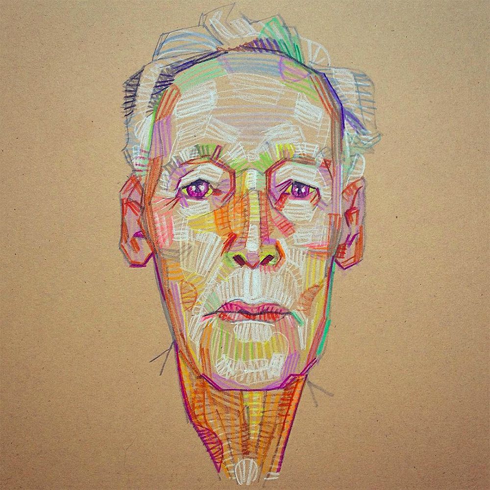 Superb Sketches Of Hands Portraits And Other Figures Composed Of Multicolored Geometric Forms By Lui Ferreyra 15