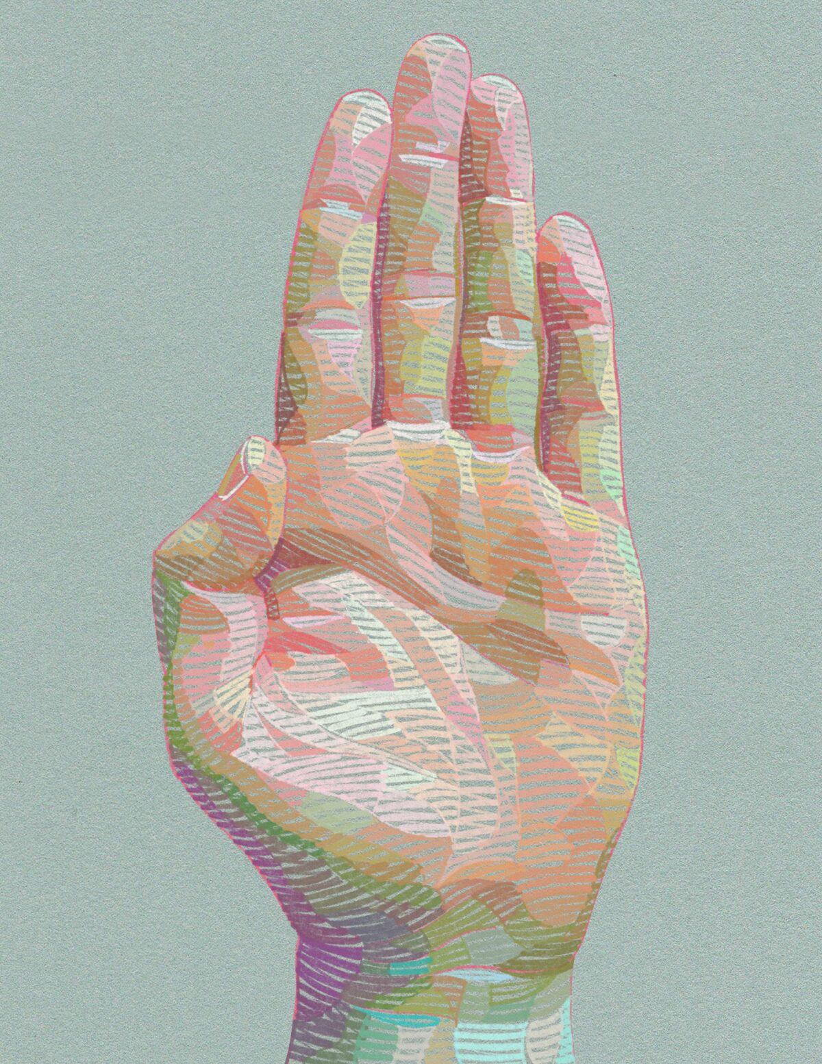 Superb Sketches Of Hands Portraits And Other Figures Composed Of Multicolored Geometric Forms By Lui Ferreyra 18