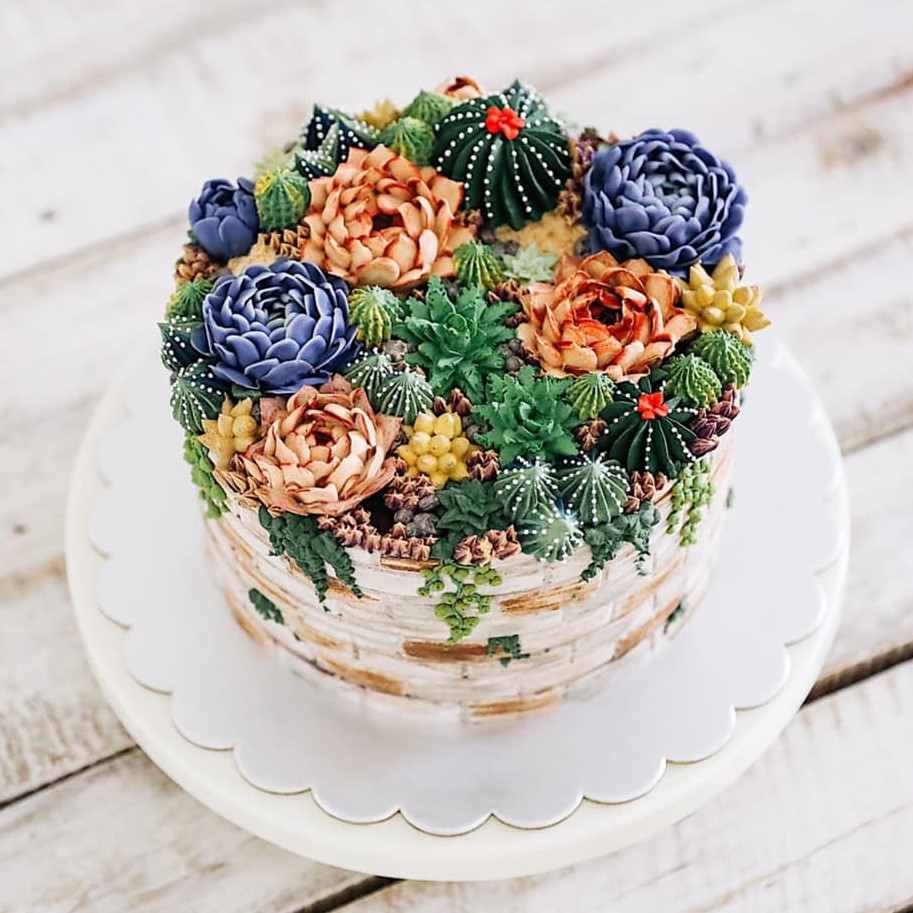 Superb Succulent Based Cakes By Iven Kawi 2