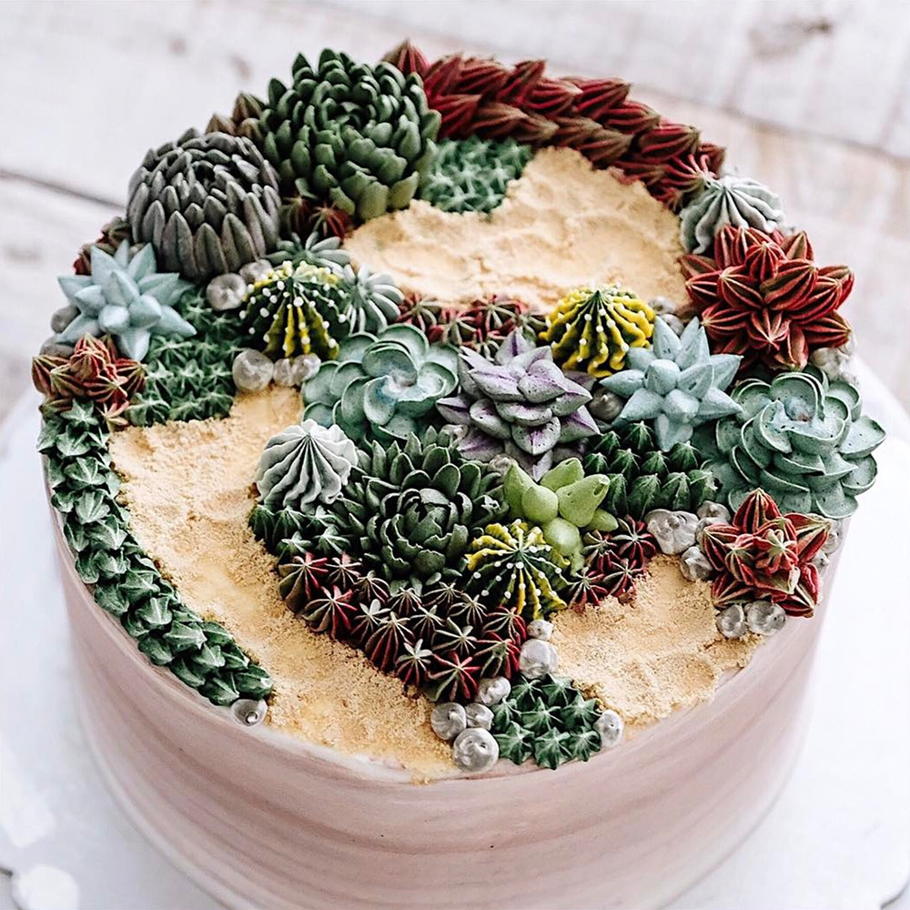 Superb Succulent Based Cakes By Iven Kawi 5