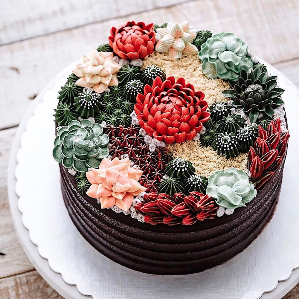 Superb Succulent Based Cakes By Iven Kawi 8