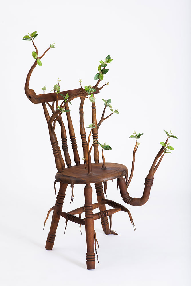 Art And Nature Humorous Wooden Sculptures With Sprouted Wooden Limbs By Camille Kachani 3