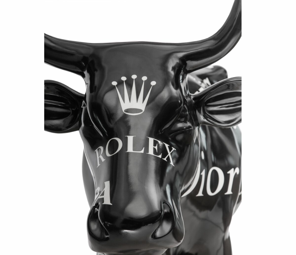 Branded A Fashionable Cow Sculpture By Paula Crown 4