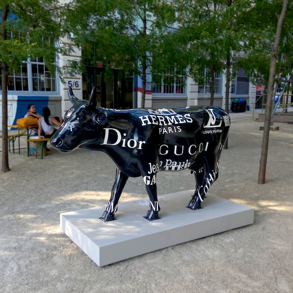 Branded A Fashionable Cow Sculpture By Paula Crown 8