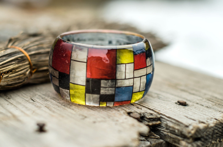 Colorful Resin Bangles Printed With Famous Paintings By Pagane Uniques 9