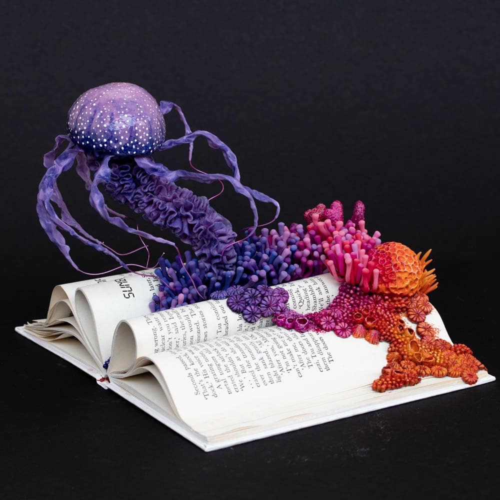 Discarded Objects Populated With Colorful Plant Coral And Fungus Sculptures By Stephanie Kilgast 13