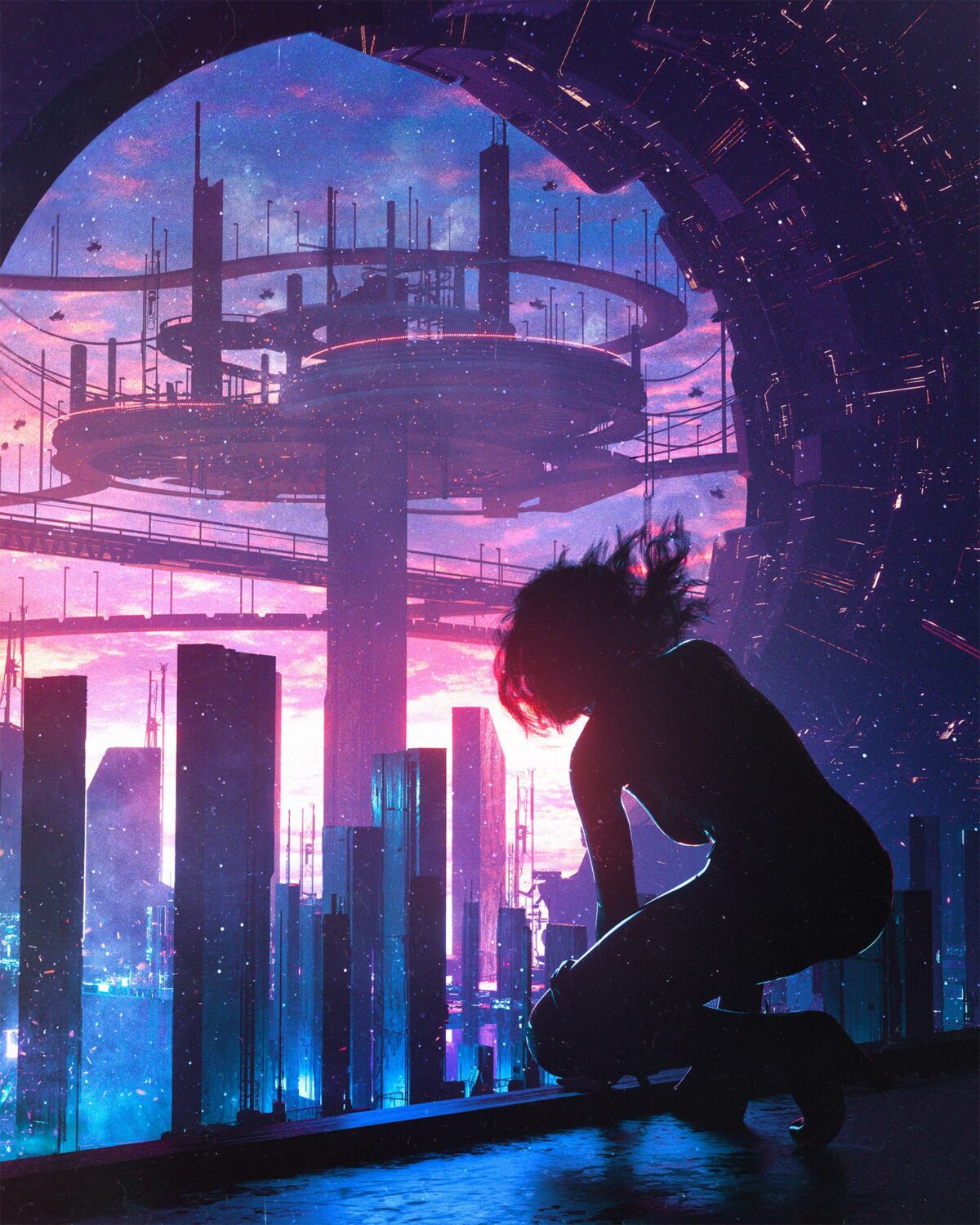 Extraordinary Illustrations Of Cyberpunk Cities By Dangiuz 12
