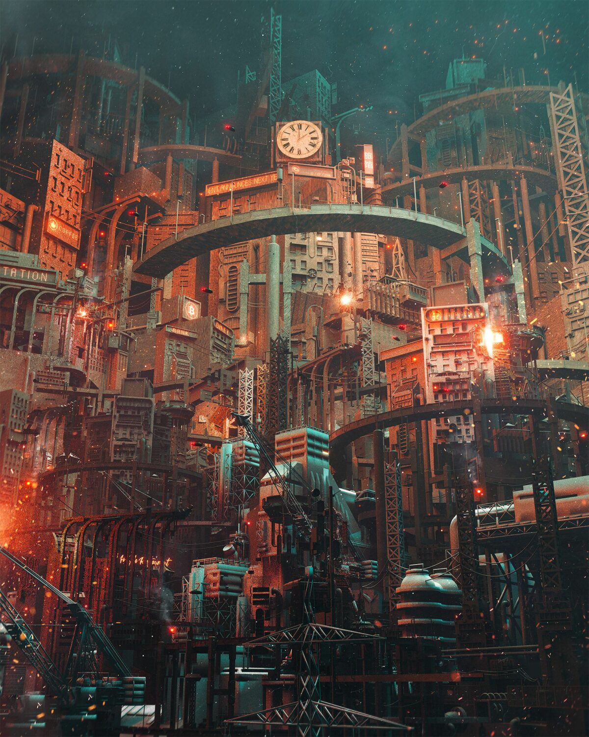 Extraordinary Illustrations Of Cyberpunk Cities By Dangiuz 13